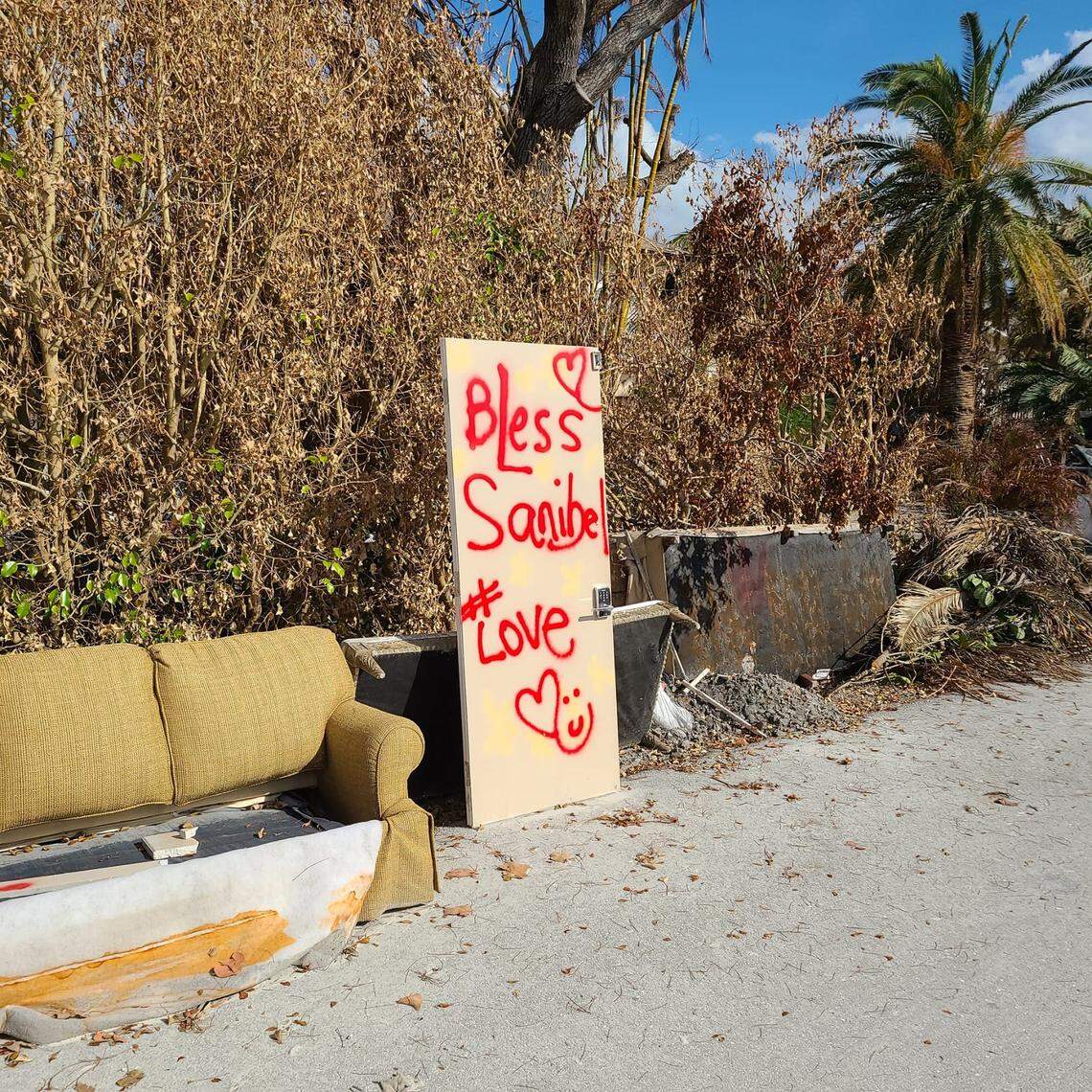 An optimistic sign in the aftermath of Hurricane Ian on Sanibel as the owner of Lighthouse Café begins the rebuilding process on Oct. 12, 2022.