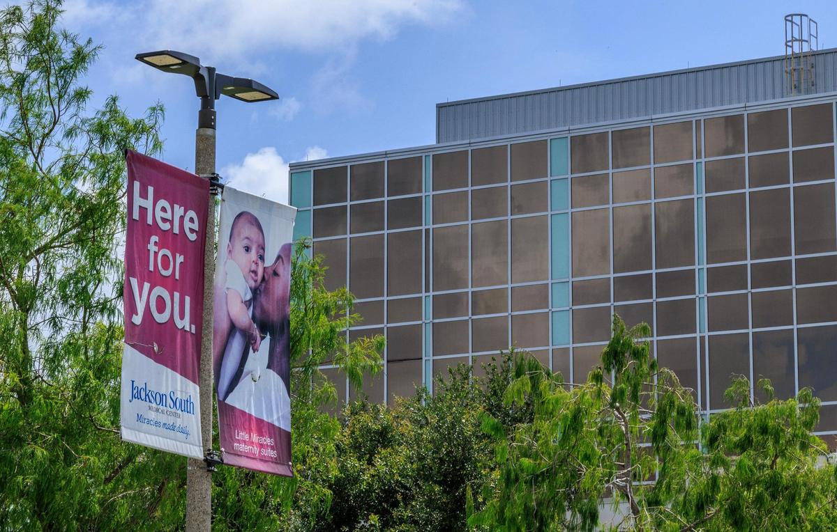 Jackson South Medical Center, pictured on Friday, July 11, 2025, has announced plans to shutter its labor and delivery unit in September. 