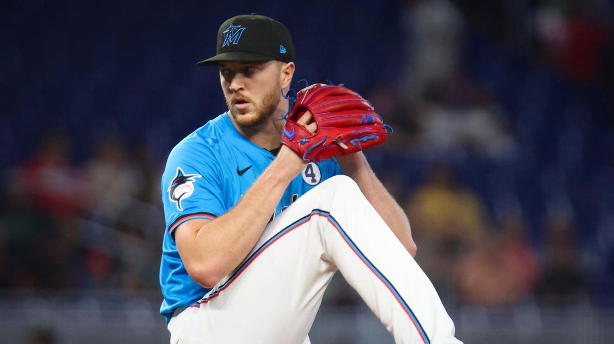 Marlins starter Trevor Rogers was roughed up in the first inning Sunday for three runs on four hits. He settled down to pitch six innings while yielding four earned runs.