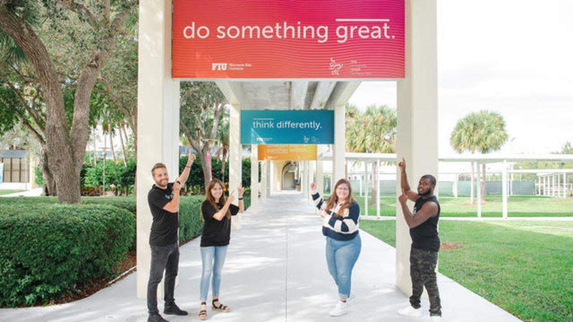 Students from FIU participate in a mentoring program with a marketing agency.