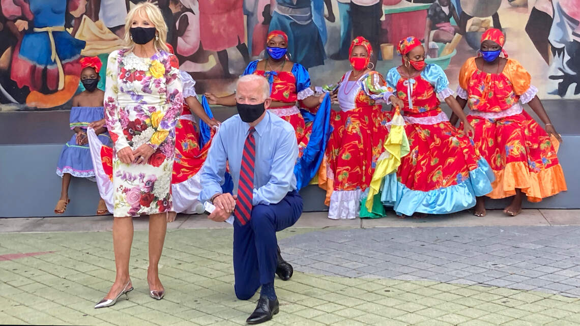 Fact check: Yes, Joe Biden took a knee in Miami.  No, it wasn’t during the national anthem.