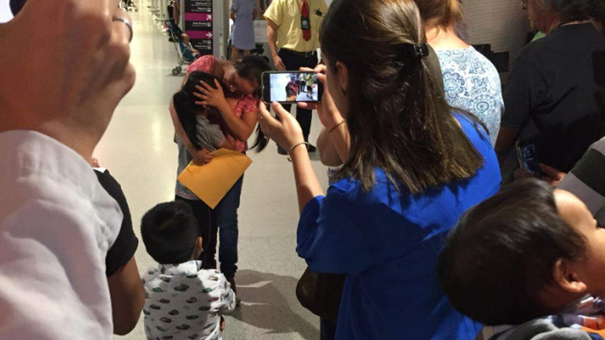 Guatemalan daughter and mother were re-united in a Miami-Dade airport after the daughter spent two months in immigration detention.