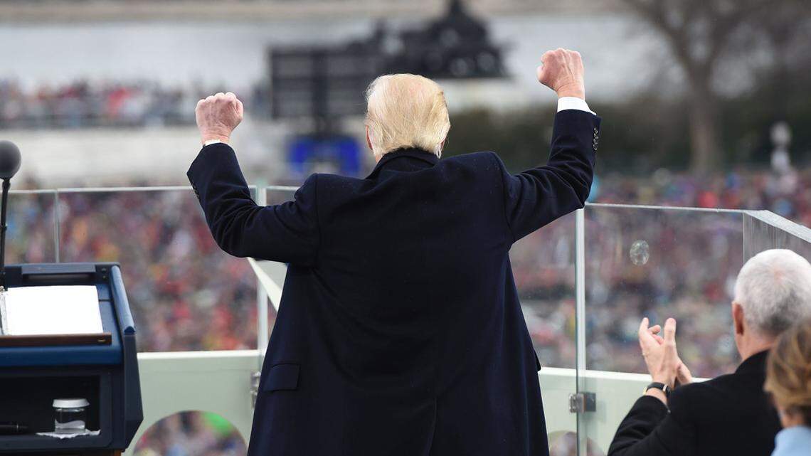 President Trump, shown at his 2017 inauguration, might be done in by his response to the coronavirus pandemic in the 2020 election.