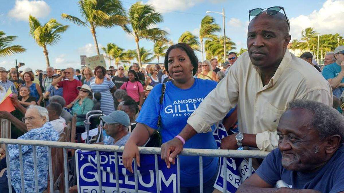 Hundreds in Key West showed up to cheer on Gillum at a rally at Higgs Beach.