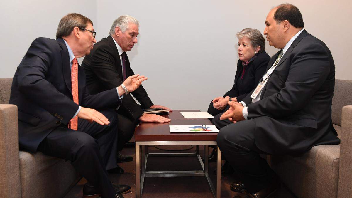 The European Union invited Cuban President Miguel Diaz-Canel, second from left, to participate in its summit with Latin American and Caribbean nations.