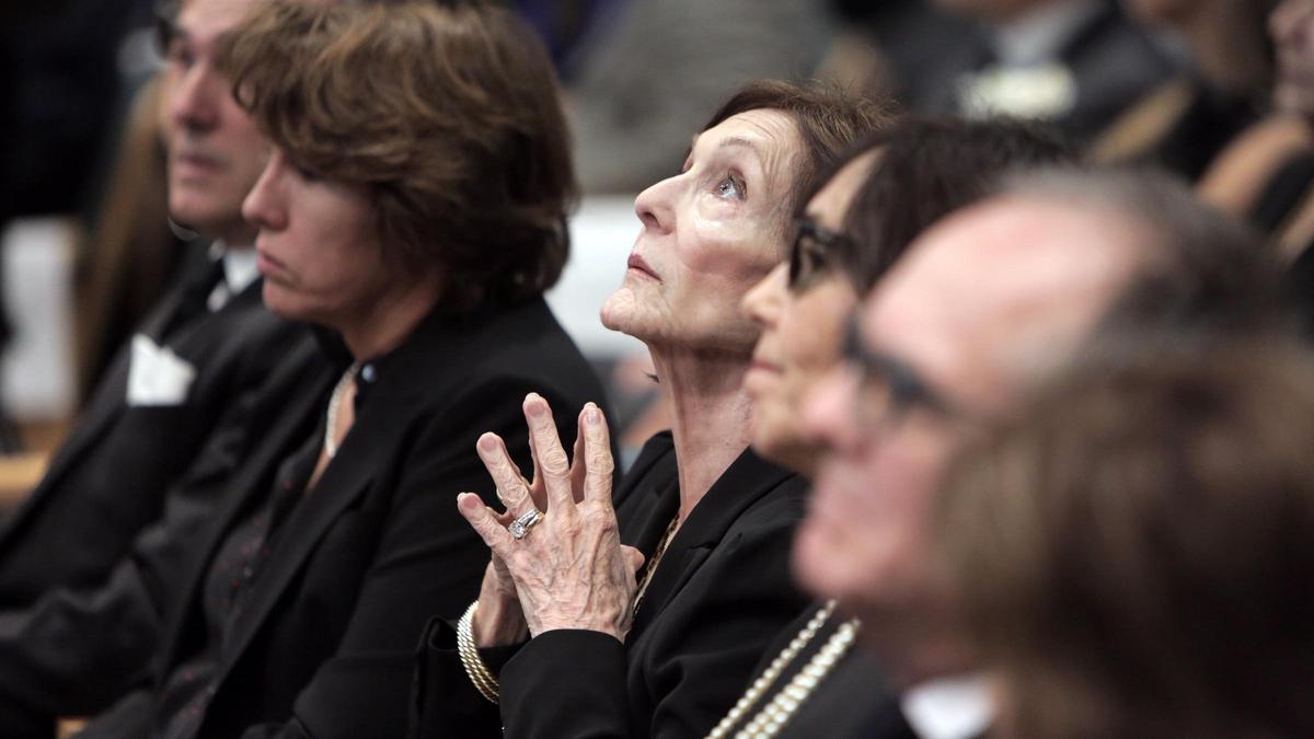 Mercedes Ferré during the memorial ceremony for her husband, former six-term Miami mayor Maurice Ferré, at Miami City Hall, on Thursday, September 26, 2019.