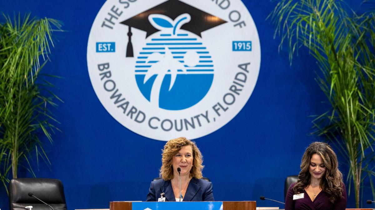 Broward Schools Superintendent Dr. Vickie Cartwright speaks during the swearing in ceremony at the Kathleen C. Wright Administration Center, 600 SE Third Ave., Fort Lauderdale, Fla., on August 30, 2022.