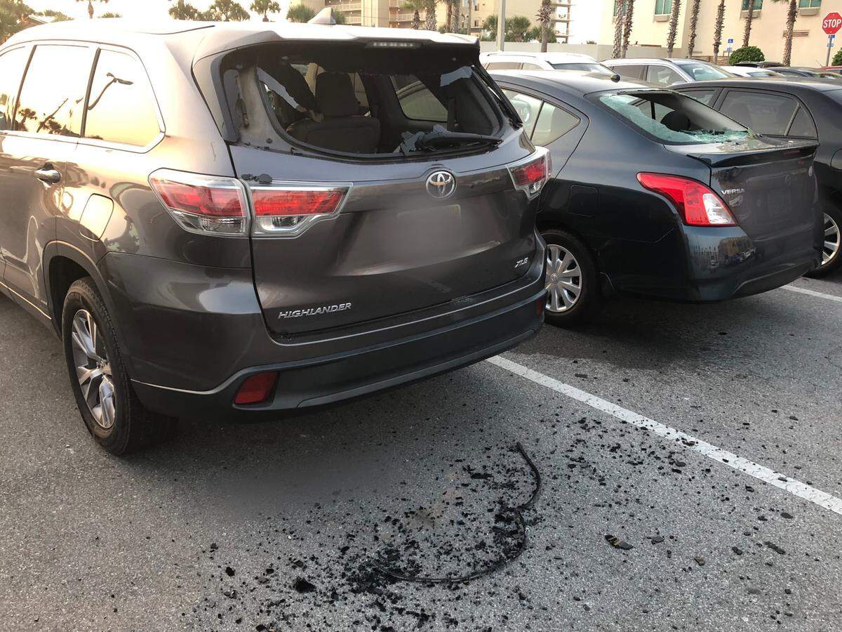 Okaloosa County Sheriff’s Office said Justin Wilson caused about $30,000 in damages when he smashed at least 20 cars.