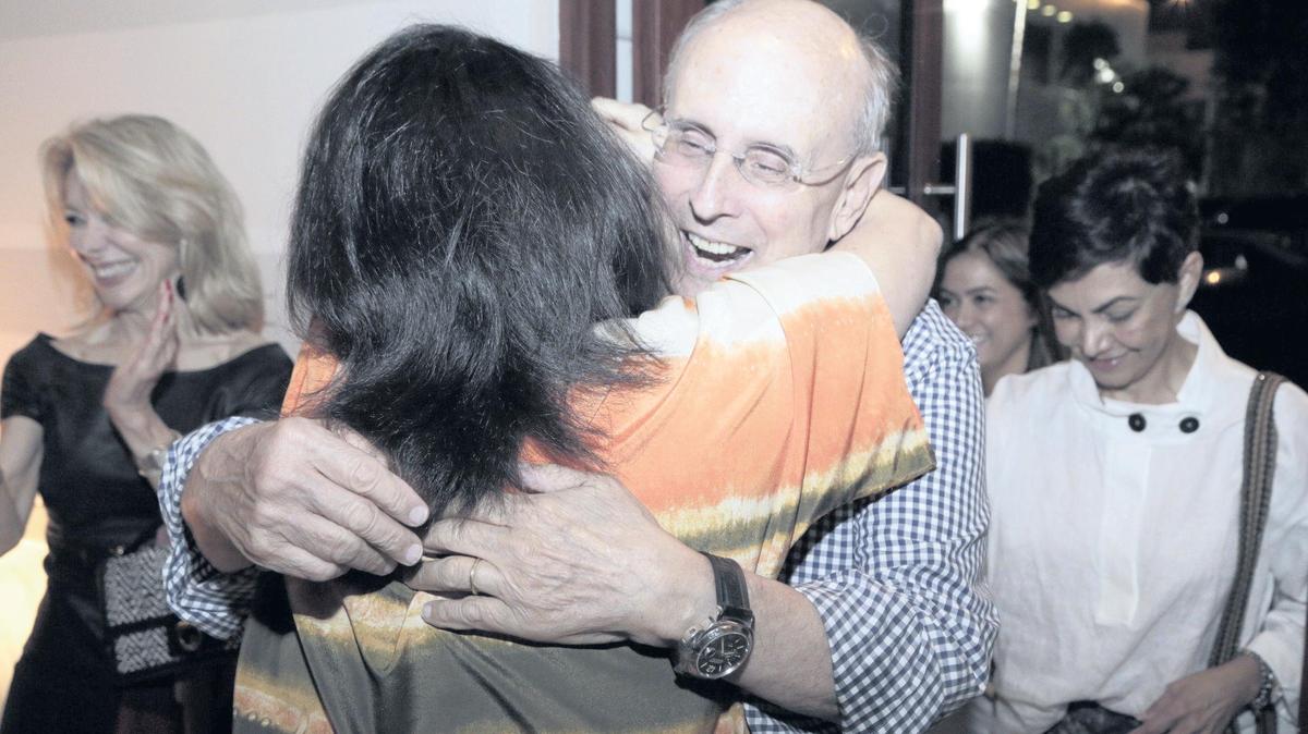 Coral Gables Mayor Raúl Valdés-Fauli celebrates Tuesday night at the Knights of Columbus Hall in Coral Gables.