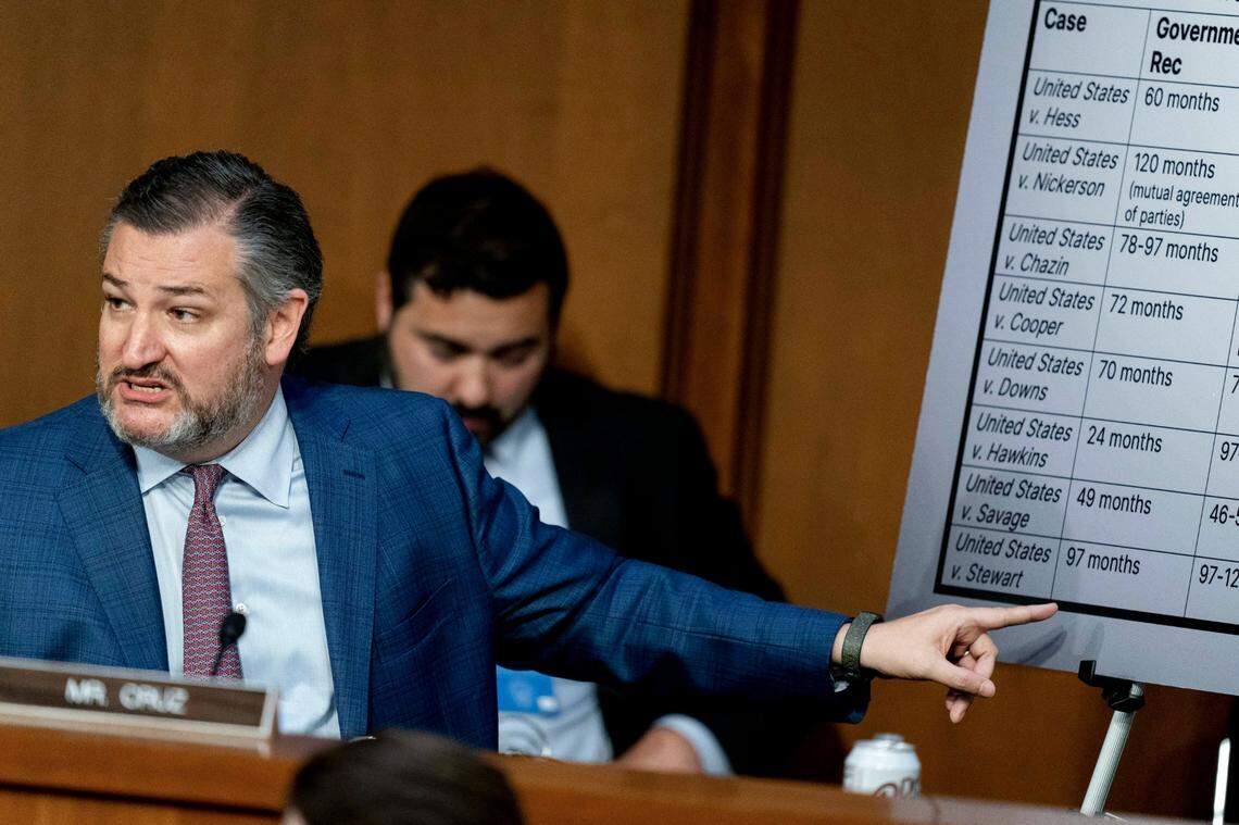 Sen. Ted Cruz, R-Texas, speaks during Supreme Court nominee Ketanji Brown Jackson’s Senate Judiciary Committee confirmation hearing on Capitol Hill in Washington, Wednesday, March 23, 2022. (AP Photo/Andrew Harnik)