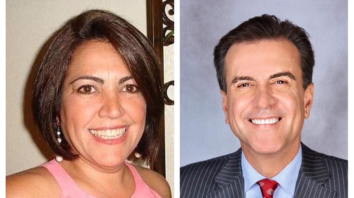 Jenny Nillo, left, was hired at the behest of Miami Commissioner Alex Díaz de la Portilla, right, in April 2020 to work as a community liaison for the Omni Community Redevelopment Agency. Díaz de la Portilla serves as the chairman of the Omni CRA.
