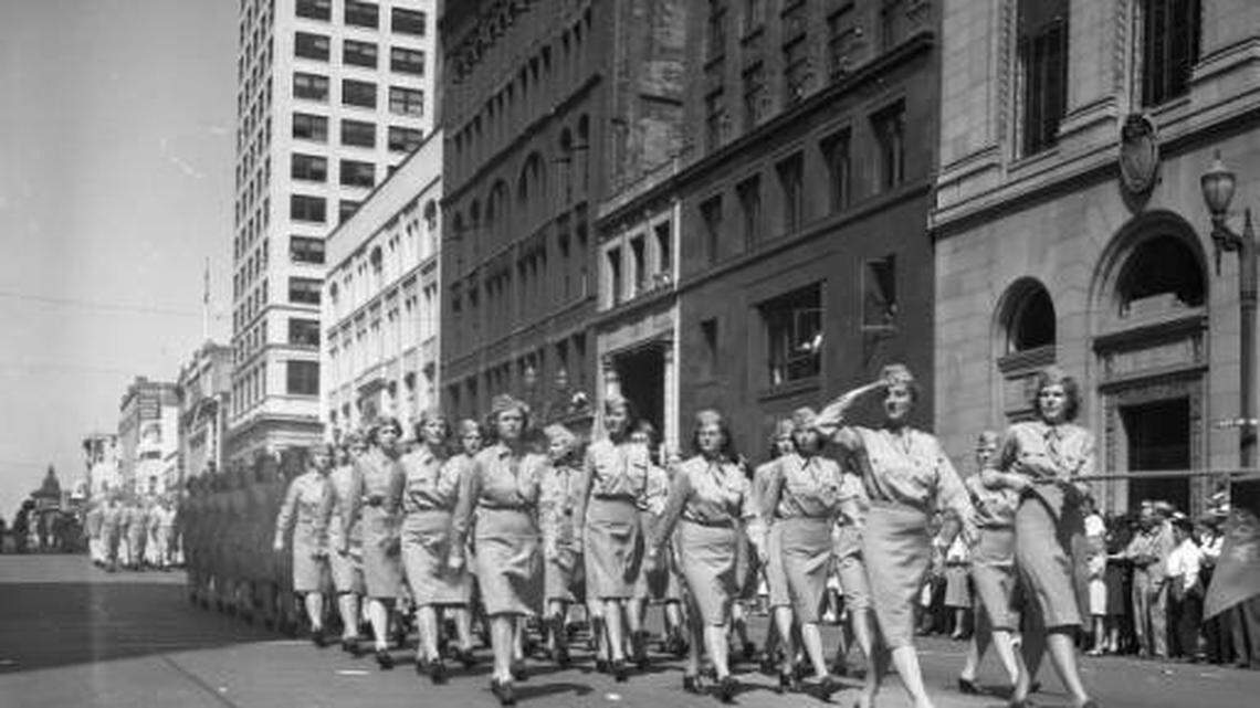 On Aug. 15, 1945, thousands lined the streets of Tacoma, Washington, to cheer marching troops in a parade celebrating the surrender of the Japanese and the end of the war in the Pacific during World War II. Receiving special applause were the members of the Women’s Army Corps (WAC), 150,000 American women who served during World War II.