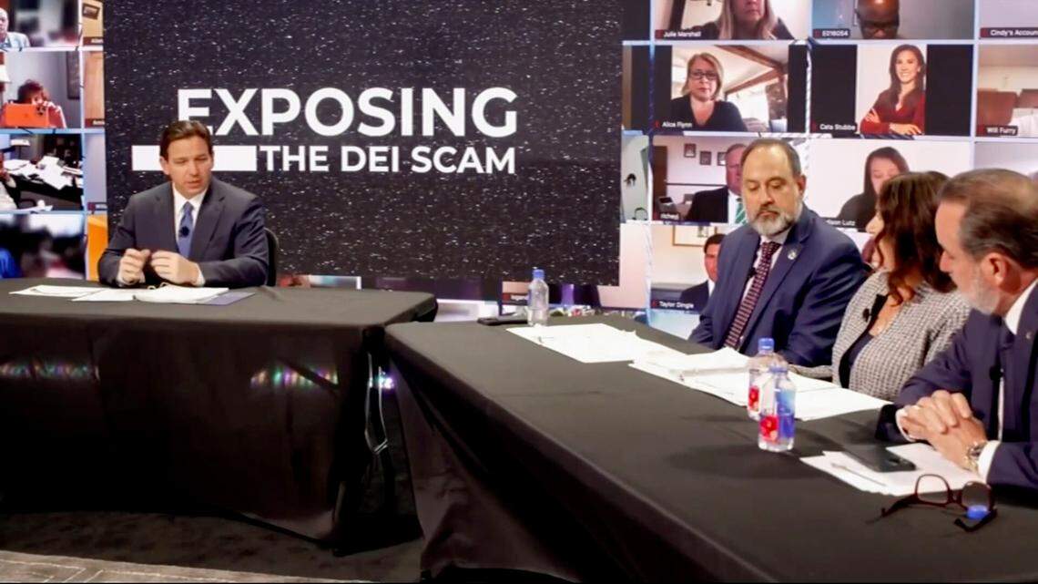 Gov. Ron DeSantis hosted a roundtable of his political allies blasting DEI programs at Florida’s public universities and colleges.