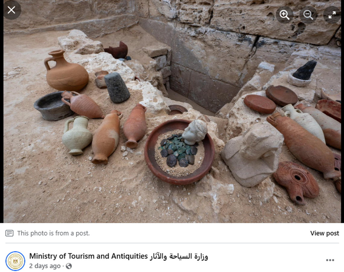 The finds are part of a foundation deposit, a collection of goods buried under the corner of a tomb or temple before construction begins.