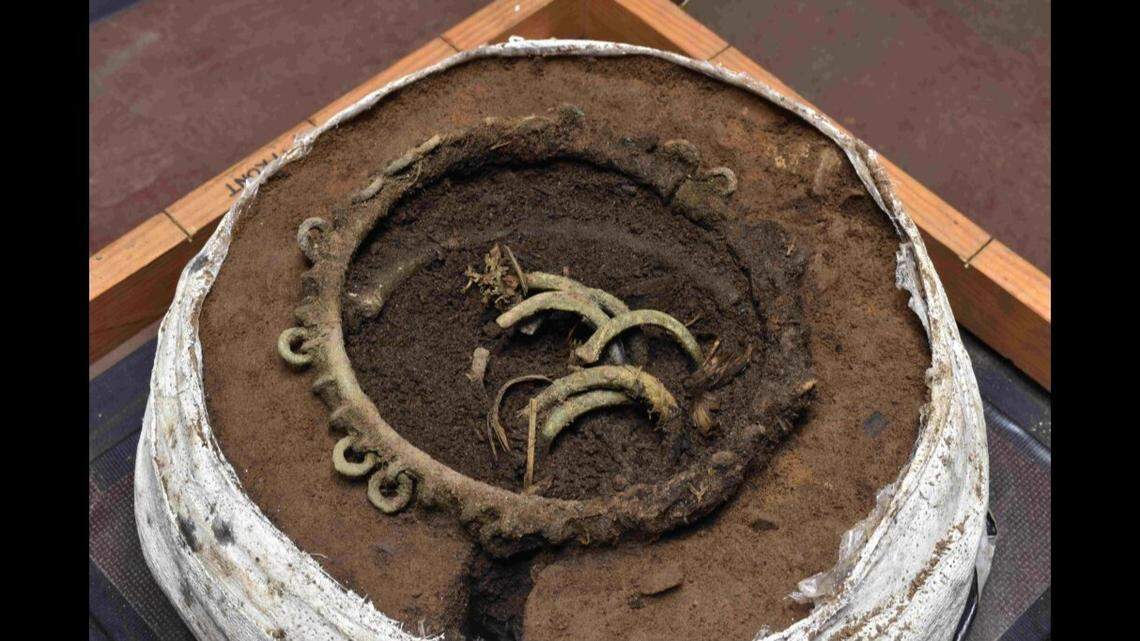 A 3,000-year-old bronze hoard was found in Scotland ahead of a housing development project.