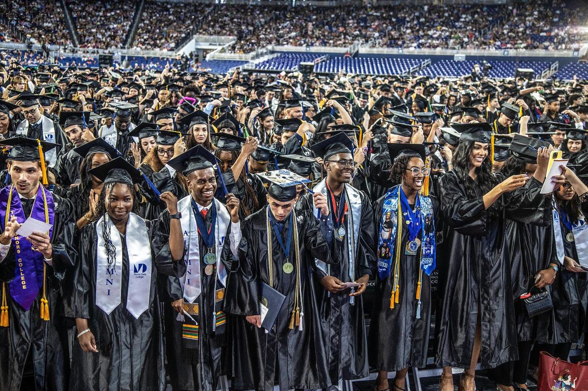 MDC students turned the tassel to the left as grads during their Commencement Ceremony at loanDepot park on Saturday April 22, 2023.