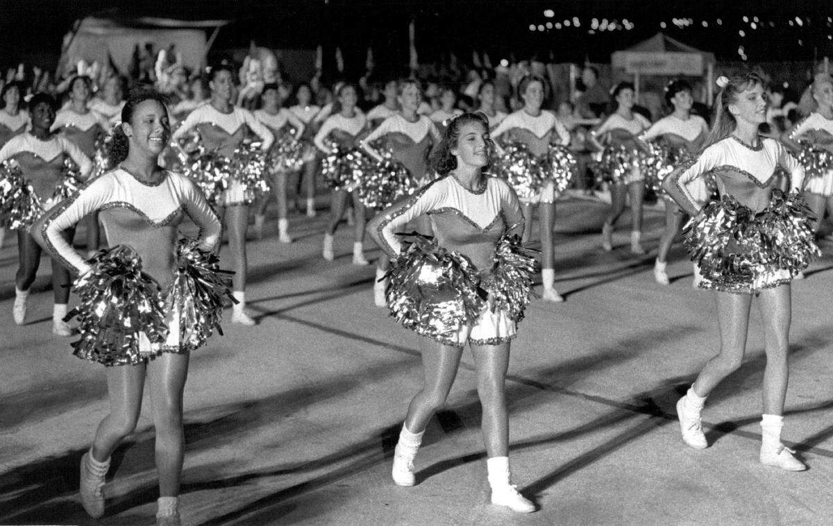 The Coral Gables Senior High Band at the parade in the 1990s.