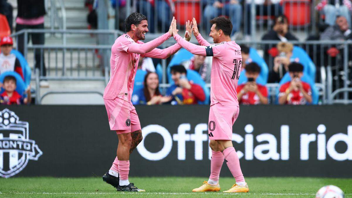 TORONTO, ONTARIO - MAY 09: Inter Miami and Argentina teammates Lionel Messi (right) and Rodrigo De Paul (left) rank No. 1 and No. 3, respectively, on the 2026 MLS salary list. (Photo by Vaughn Ridley/Getty Images)