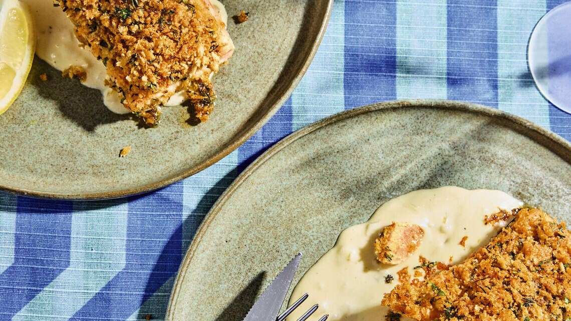 Fresh herbs bring this Parmesan herb-crusted salmon to the next level