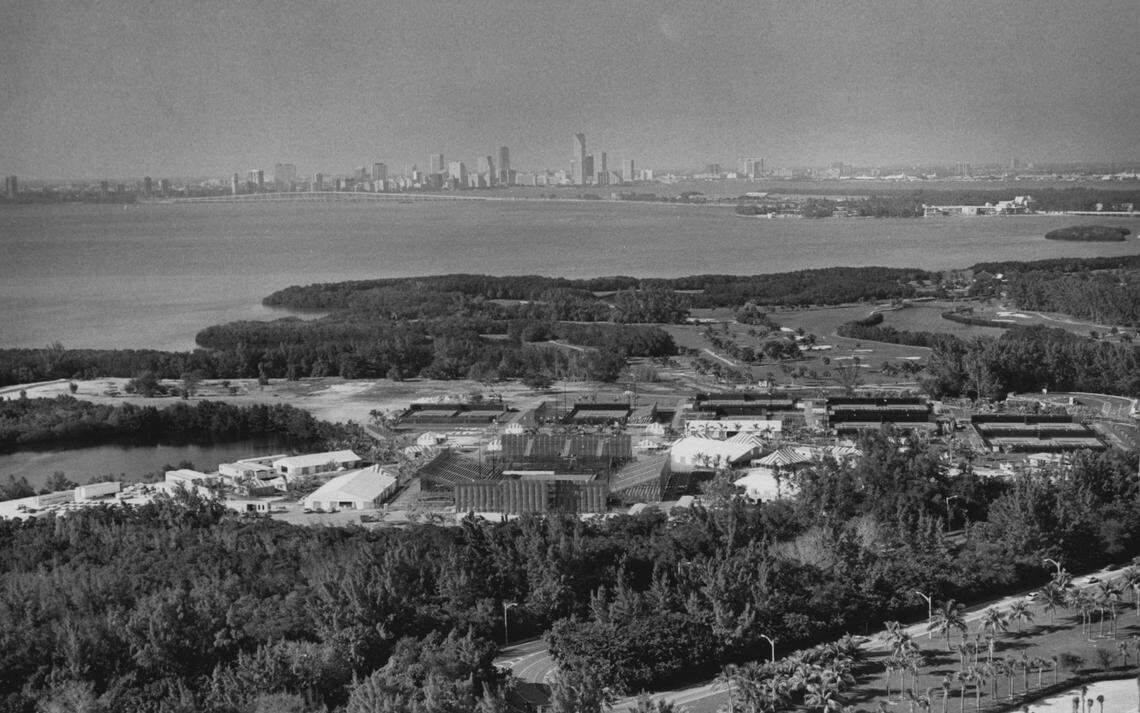 In 1987, the Lipton tennis site off the Rickenbacker Causeway.