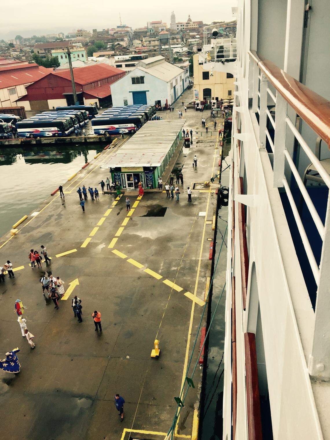 Carnival Corp.’s 704-passenger Adonia, shown on the right, made its maiden voyage to the port of Santiago in May 2016.  It was the first cruise ship to take U.S. passengers across the Florida Straits in half a century, but it has since been repositioned and no longer calls in Santiago.