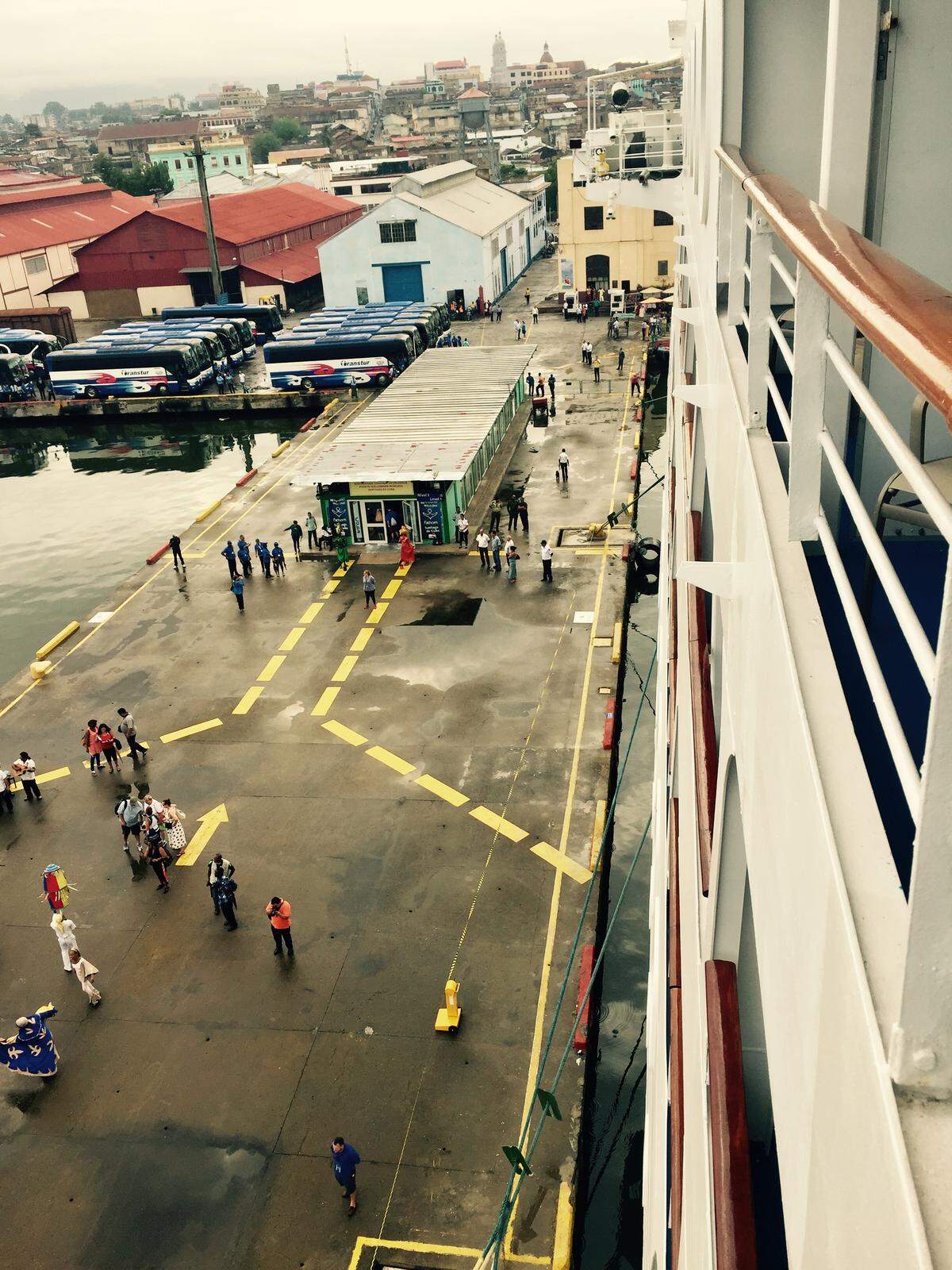 Carnival Corp.’s 704-passenger Adonia, shown on the right, made its maiden voyage to the port of Santiago in May 2016.  It was the first cruise ship to take U.S. passengers across the Florida Straits in half a century, but it has since been repositioned and no longer calls in Santiago.