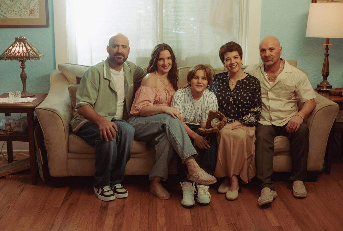 The cast of “How to Break in a Glove,” from left to right: Randy Garcia, Kaelyn A. Gonzalez, Franco Kiglies, Barbara Bonilla, and Andy Quiroga.
