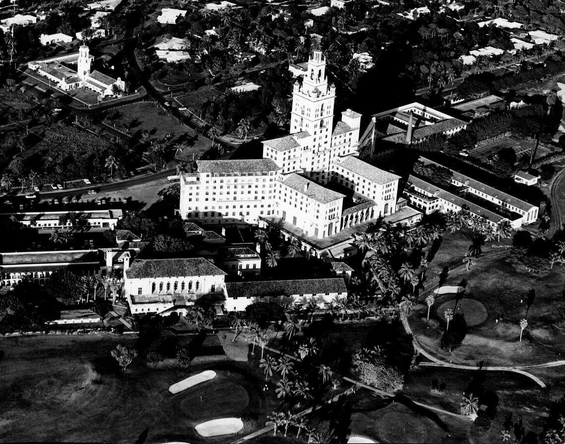 An aerial shot fo the Biltmore in Coral Gables.