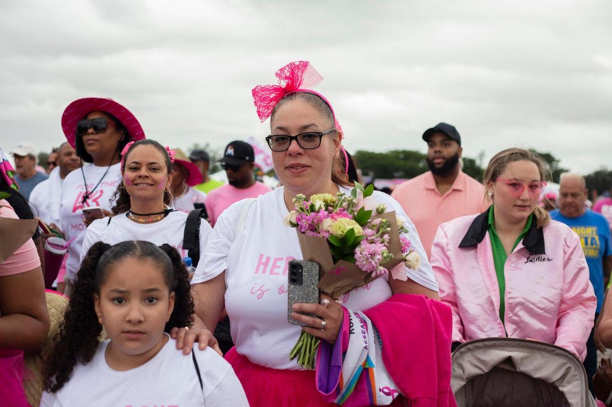 Anais Jorge, 8, and her mother, Violeta Jorge, walks at the event at Amelia Earhart Park in Hialeah on Saturday, Oct. 19, 2024.