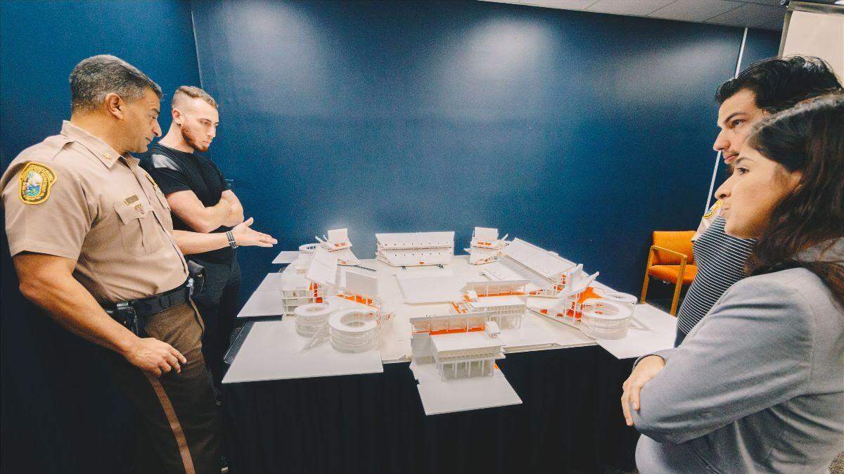 FIU students present their highly detailed 3D-printed model of Hard Rock Stadium for the Super Bowl.
