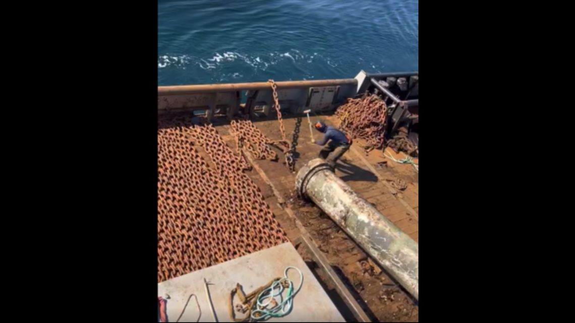 A minute long video of a chain unraveling on a Canadian Coast Guard boat has gotten 5 million pageviews on Facebook. 