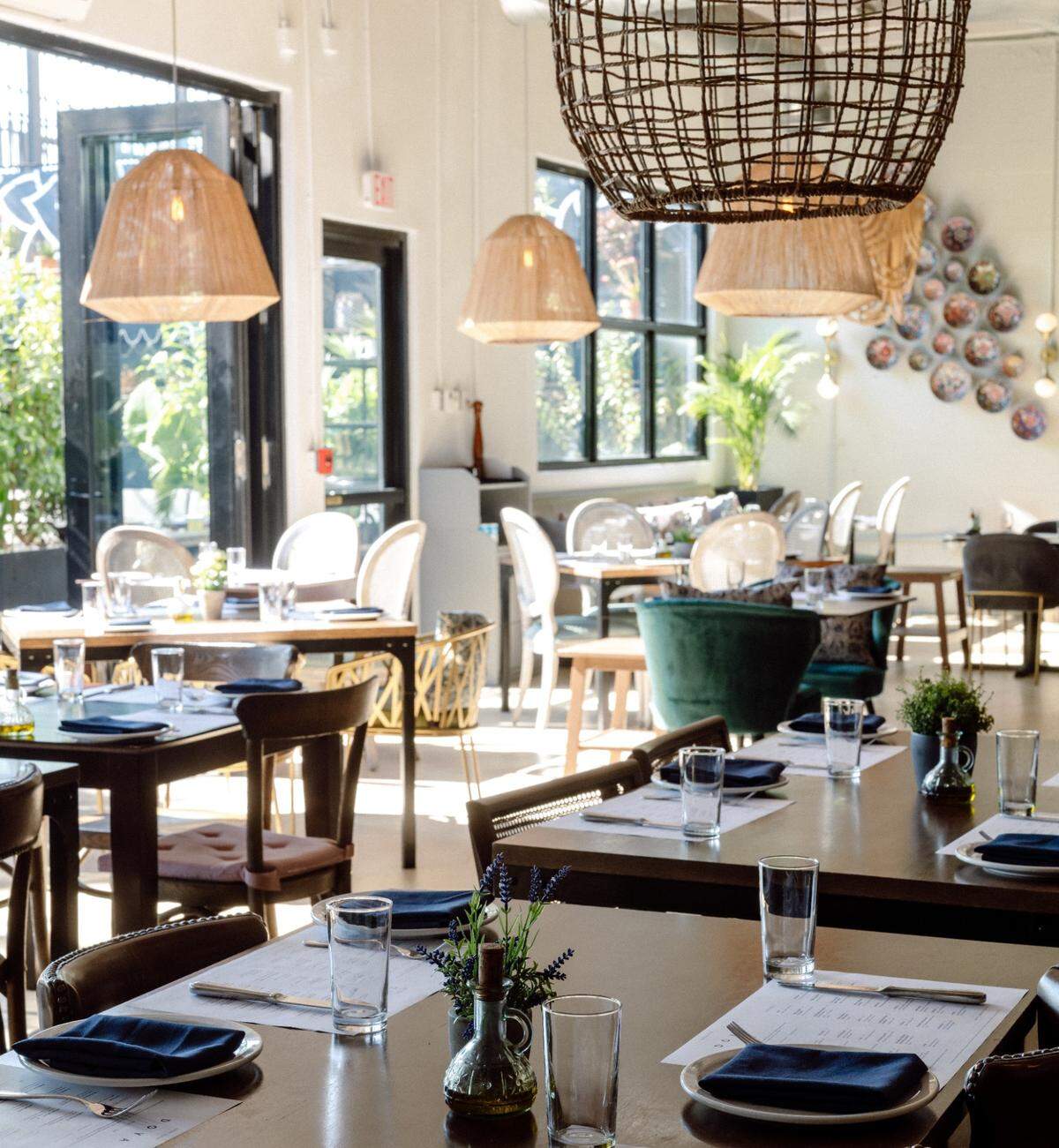 The comfortable interior of Doya is the best place to eat during the day.