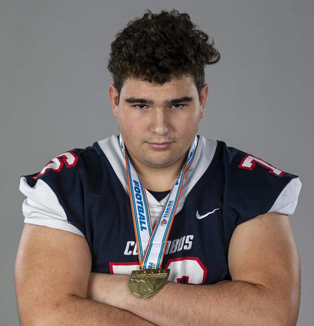 Ryan Rodriguez, Christopher Columbus High School, Football. All-Dade players photographed at the Miami Herald and el Nuevo Herald studios in Doral, Florida on Friday, January 15, 2020.