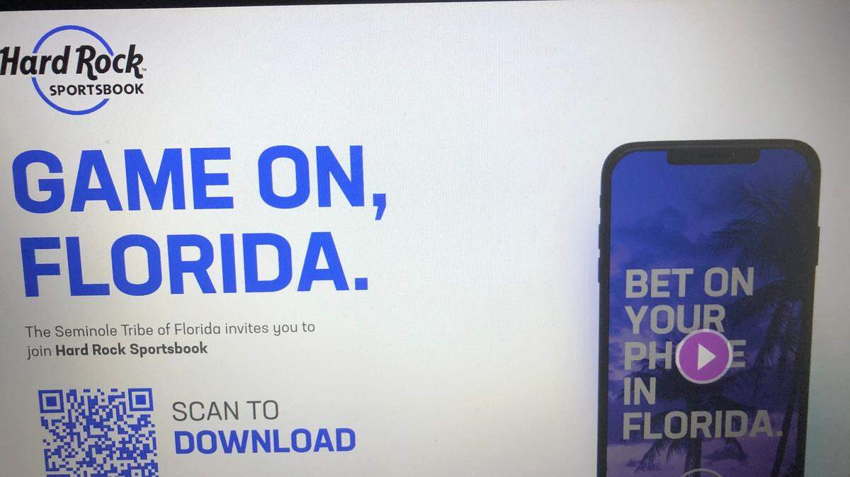 This is the image that first appears at hardrocksportsbook.com. The Seminole Tribe quietly went live with sports betting in Florida on Monday, Nov. 1, 2021.