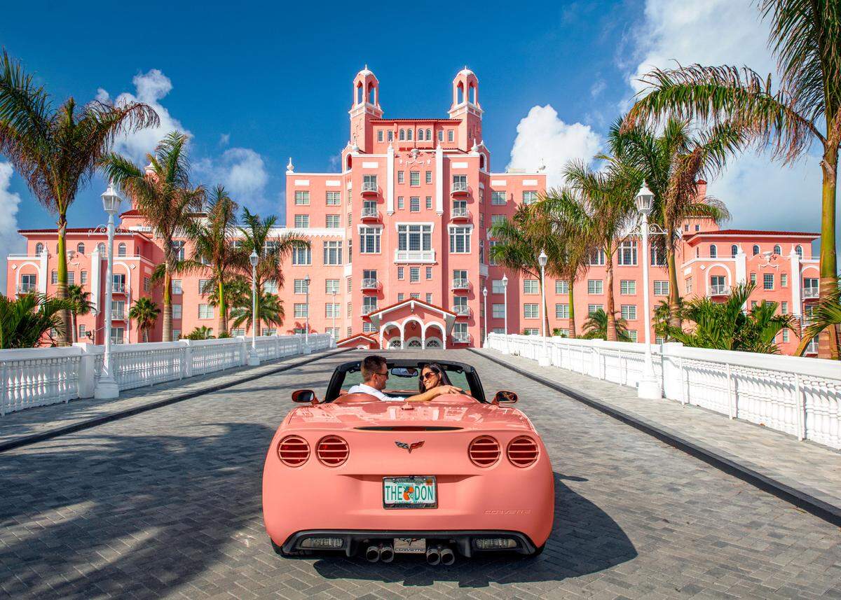 The funky pink exterior at the Don CeSar.