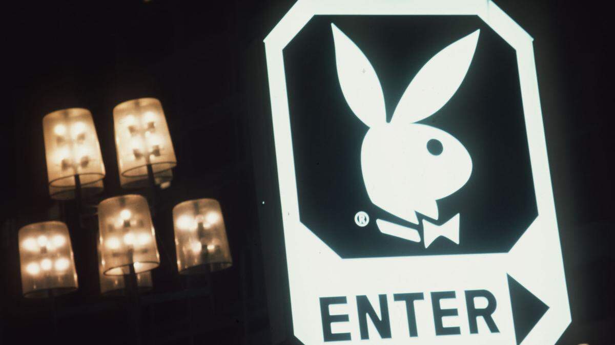 Playboy logo at the Playboy Plaza Hotel in Miami Beach in 1971.