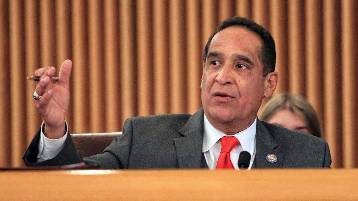 Miami-Dade Commissioner Joe A. Martinez attends a commission meeting at the Stephen P. Clark Government Center in downtown Miami in April 2017.