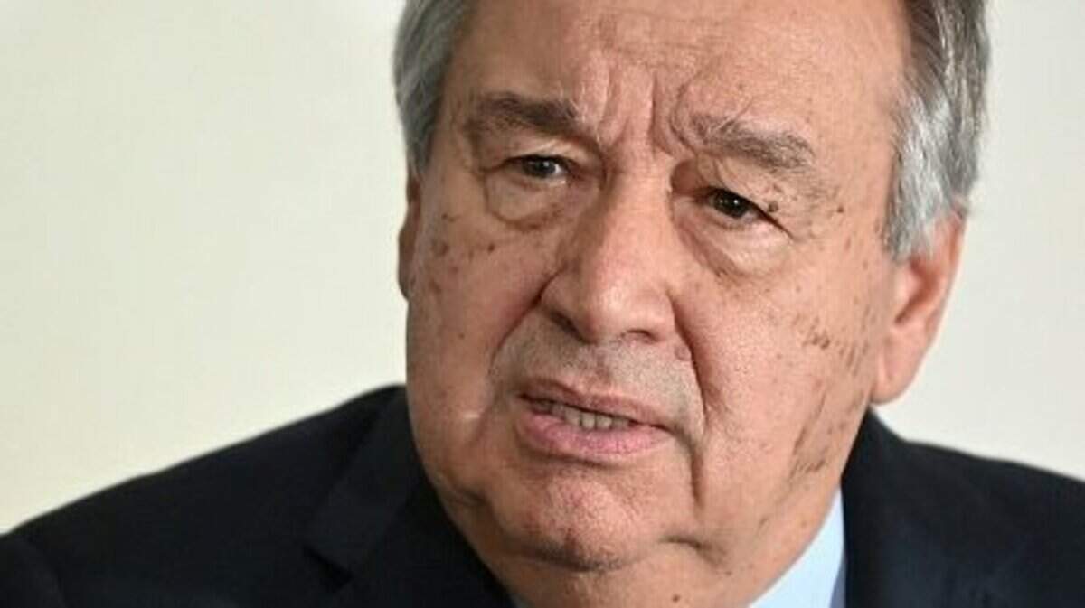 UN Secretary-General Antonio Guterres speaks during a press conference in Port-au-Prince on July 1, 2023. UN Secretary-General Antonio Guterres arrived in Haiti on Saturday for a lightning visit, saying "this is not the time to forget" the Caribbean nation mired in overlapping security, political and economic woes. (Photo by Richard PIERRIN / AFP) (Photo by RICHARD PIERRIN/AFP via Getty Images)