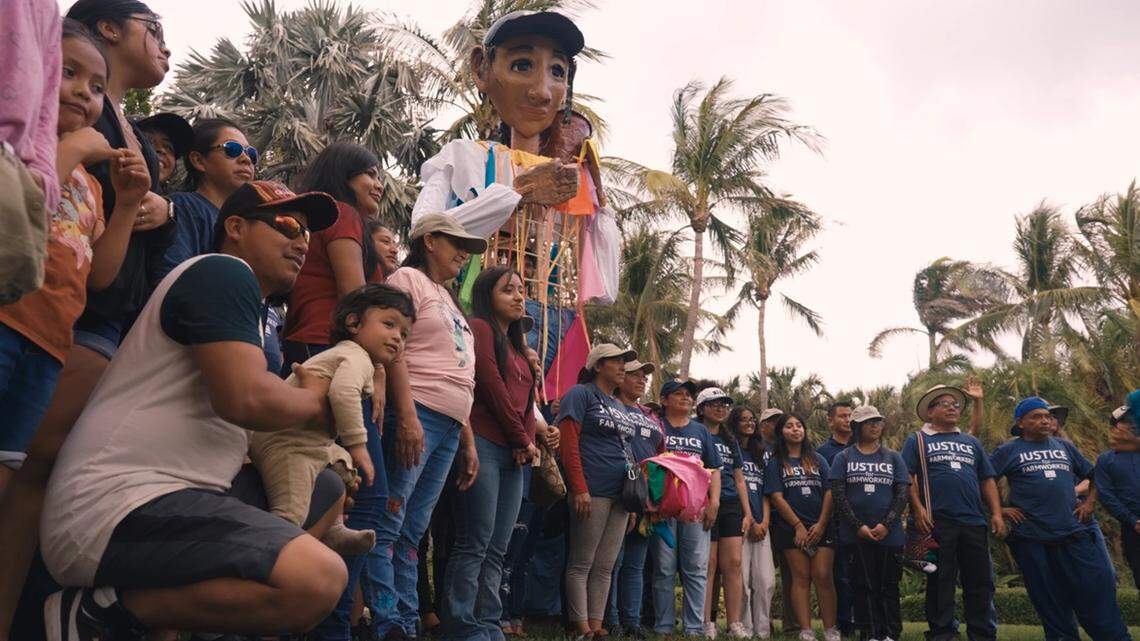 The documentary highlights farmworkers describing dizzy spells, burns and the fear of losing their jobs.