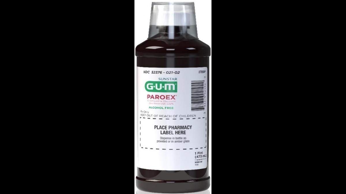 Recalled 1 pint bottles of GUM Paroex Chlorhexidine Gluconate Oral Rinse