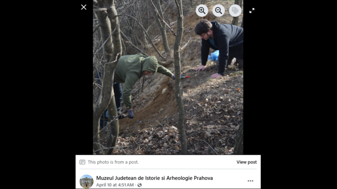 The skull was white, meaning it had been exposed to sunlight for a longer period of time after landslides disruped the burial, according to the museum.