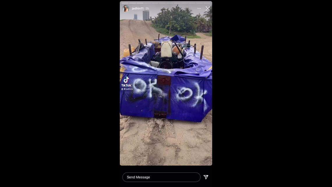 A Cuban migrant raft has found its way on to Miami Beach from the Florida Keys. The Coast Guard released it back into the ocean last week after intercepting 16 migrants aboard. 