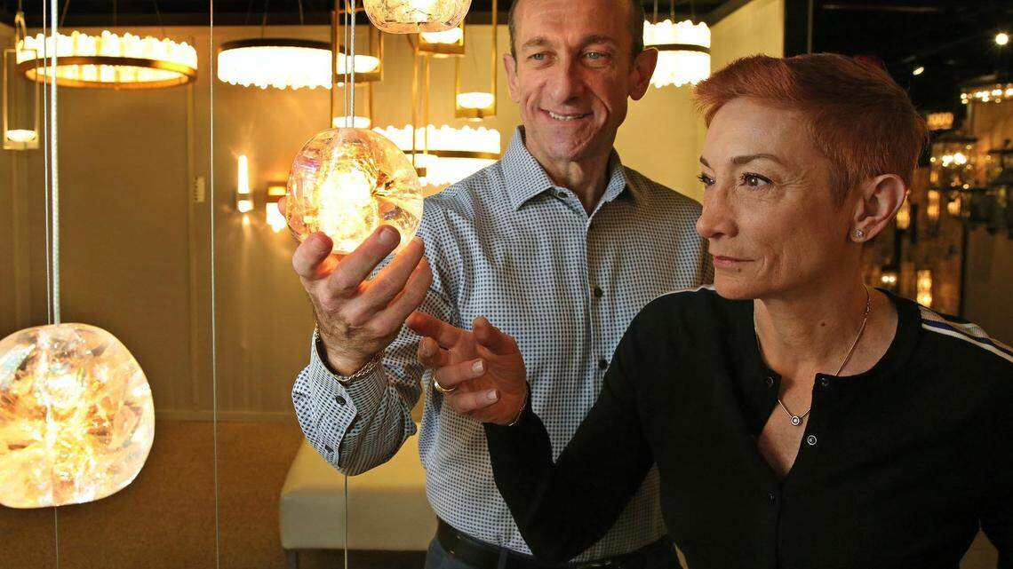 Rene Quintana, co-president and COO, left,  and Laura Goldblum, co-president and CFO of Fine Art Lamps, recently purchased the company.