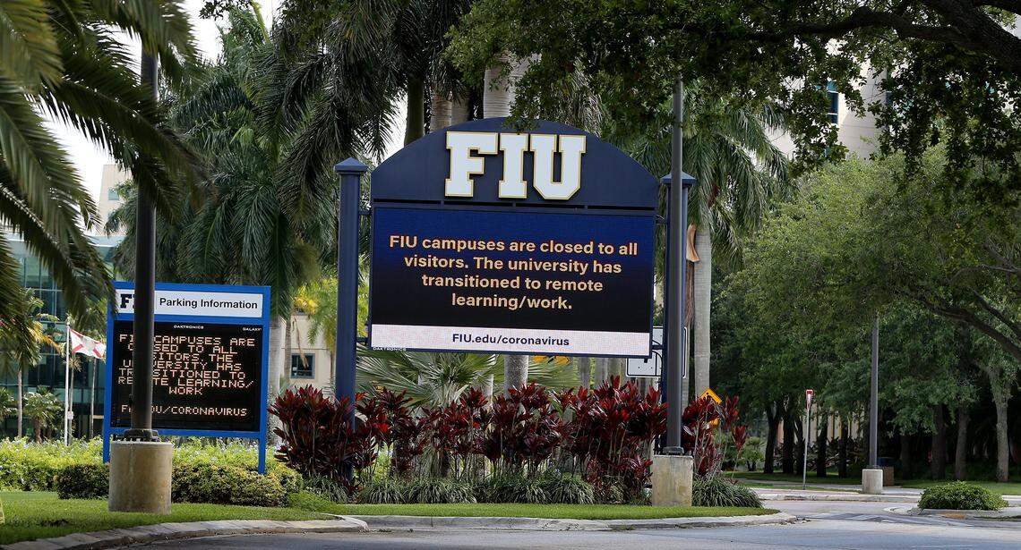 Florida International University campuses remained closed due to the pandemic coronavirus Covid-19 including the main Campus located at 8 Street and 107th Avenue in Miami, on Tuesday, April 7th, 2020.