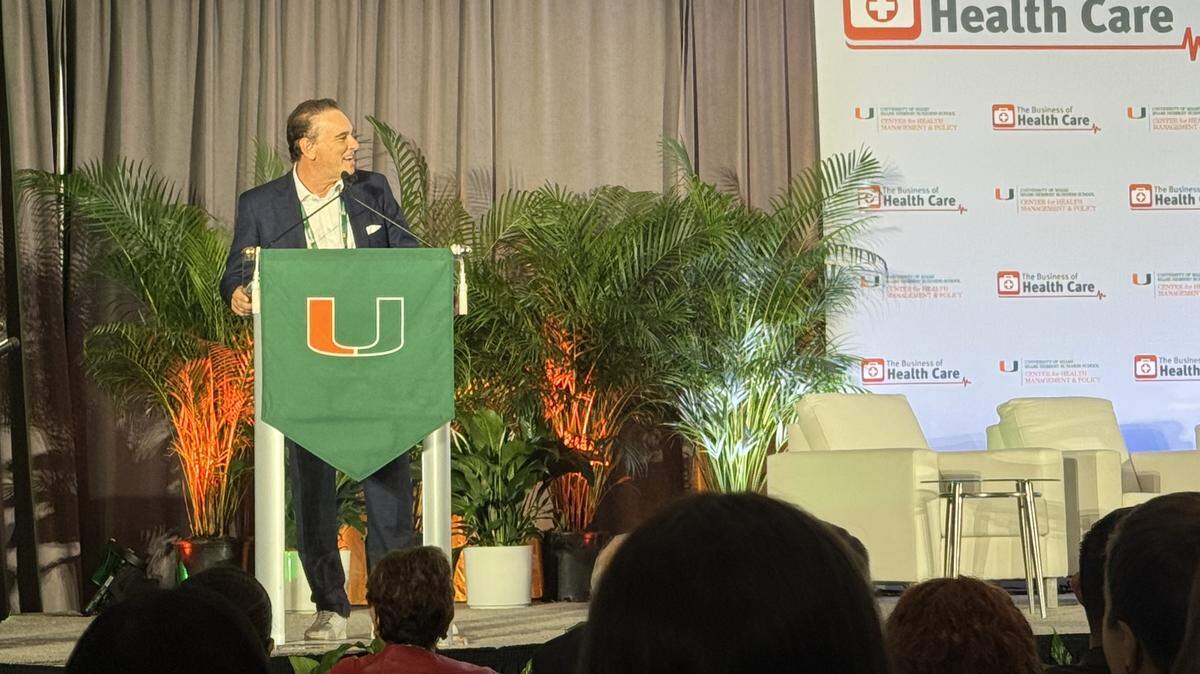 David Wagner, the South Florida market president of Florida Blue, speaks at the annual Business of Health Care conference at the University of Miami on Friday, Feb. 6, 2026.