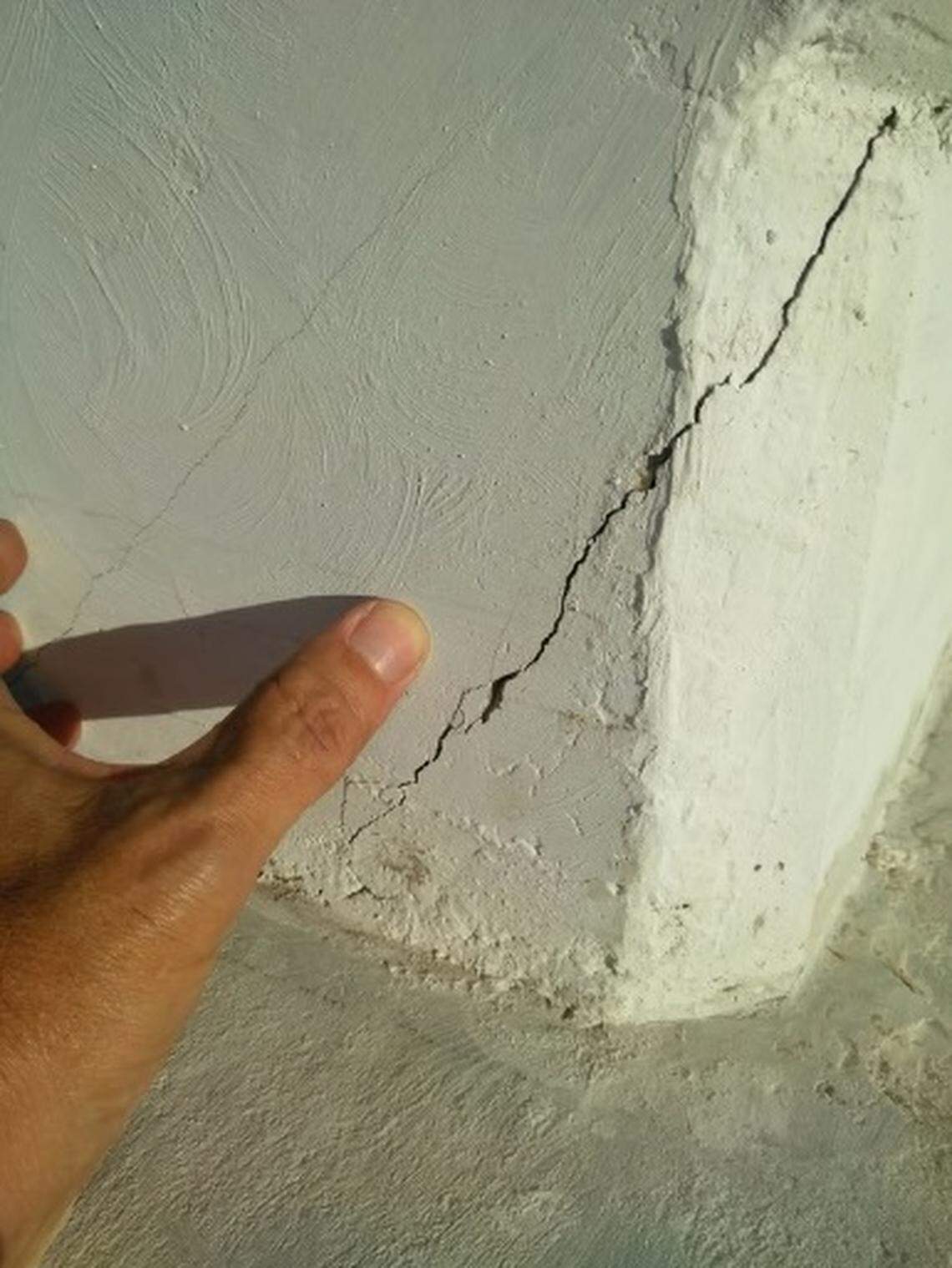 Cracks such as the one pictured above may have been a sign of 'imminent failure' of the FIU bridge.