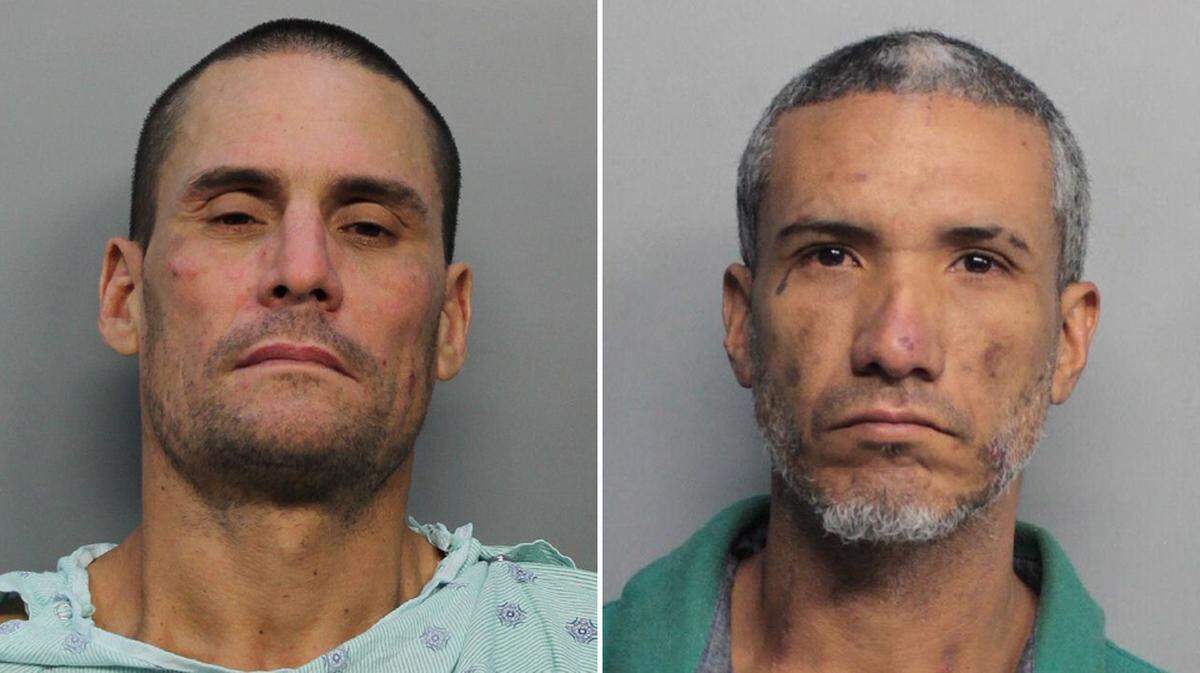 Carlos Martinez, left, and Nathaniel Vargas were indicted Wednesday on murder charges for the overdose death of an inmate at the Miami-Dade County Jail.