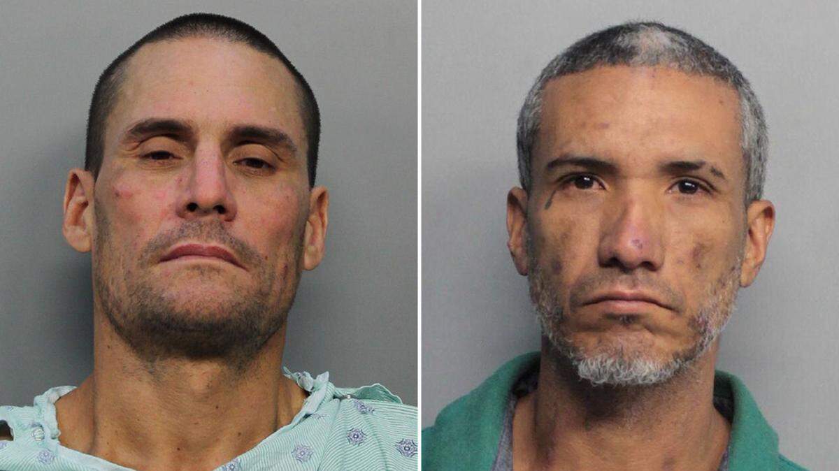 Carlos Martinez, left, and Nathaniel Vargas were indicted Wednesday on murder charges for the overdose death of an inmate at the Miami-Dade County Jail.