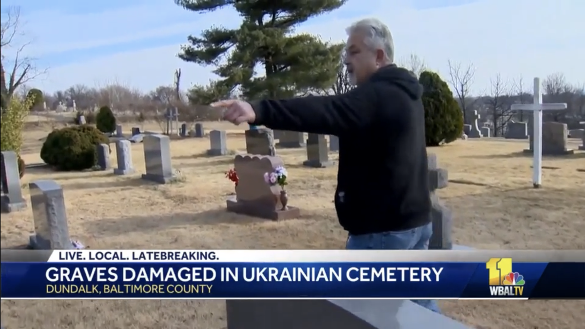 Headstones were found damaged at a Ukrainian cemetery in Maryland, police say. The investigation into the vandalism comes amid Russia’s invasion of Ukraine.