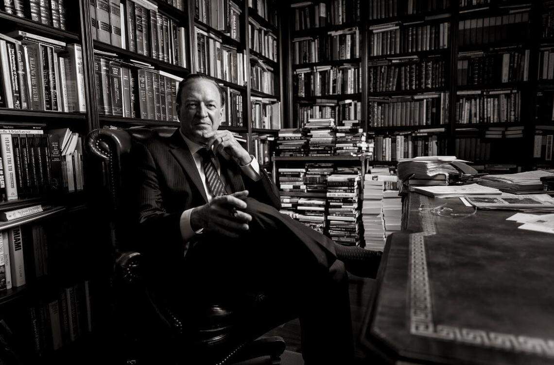 Roy Black in his home library in Coral Gables, Florida.